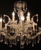 Kroonluchter 12 lichtpunten ovaal zilver/chrome